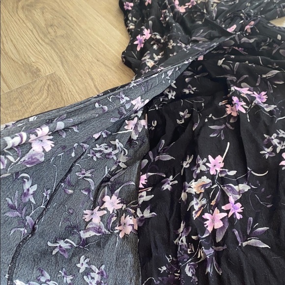 Express black and purple faux wrap dress - Picture 7 of 7